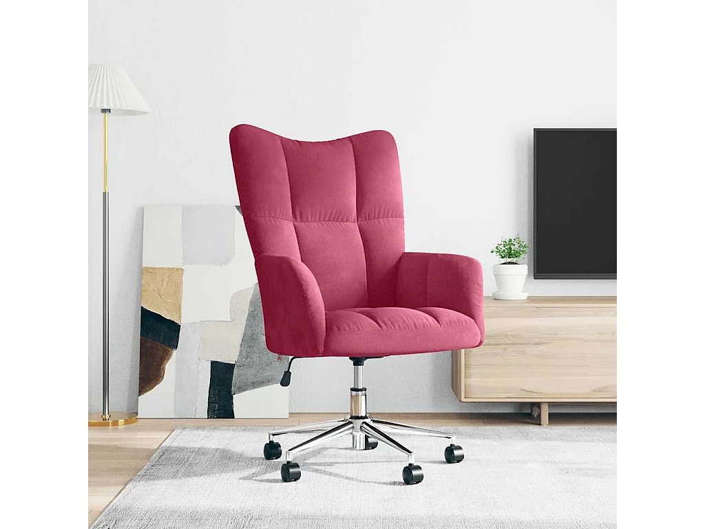 Chaise de relaxation Rouge bordeaux Velours