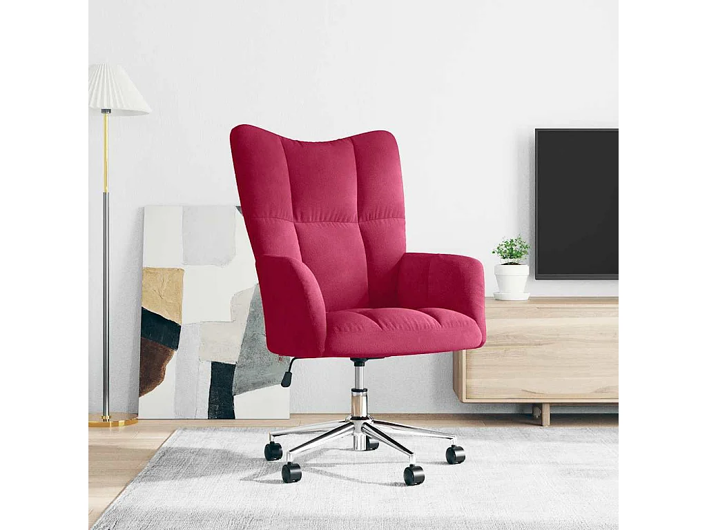 Chaise de relaxation Rouge bordeaux Velours