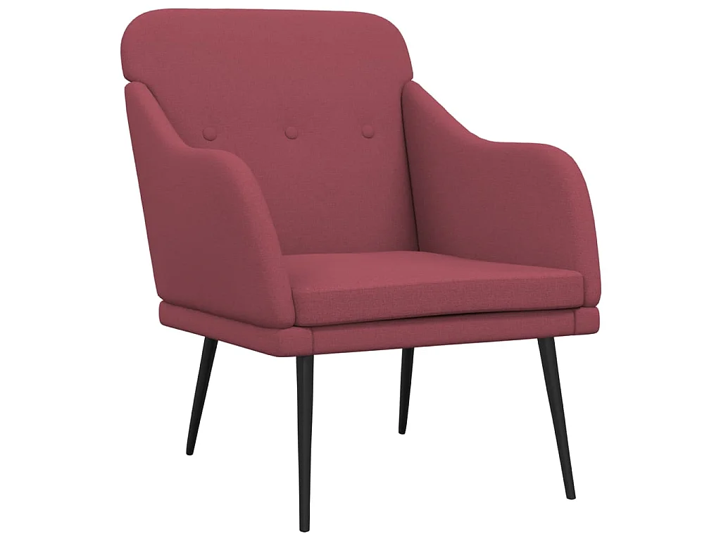 Cadeira com apoio de braços 63x76x80 cm tecido vermelho tinto