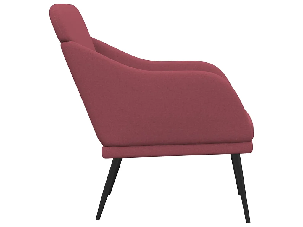 Cadeira com apoio de braços 63x76x80 cm tecido vermelho tinto