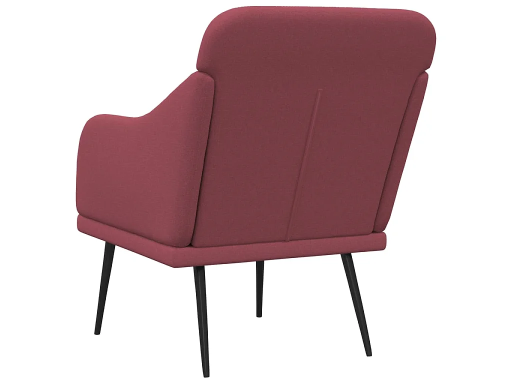 Cadeira com apoio de braços 63x76x80 cm tecido vermelho tinto