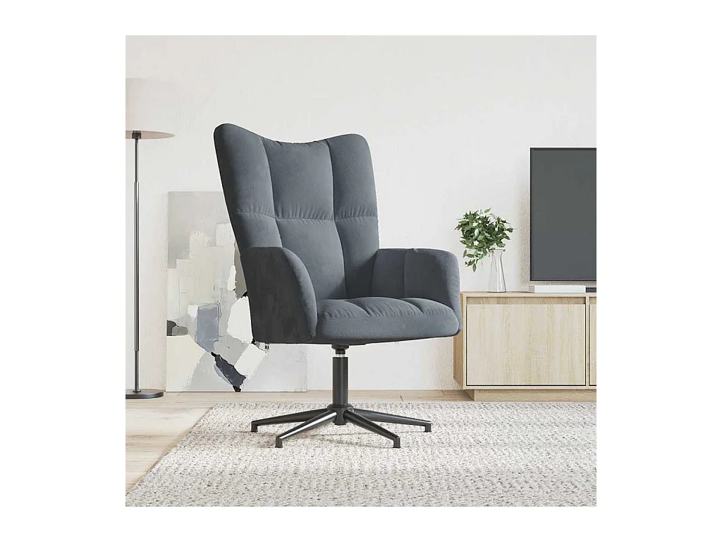 Chaise de relaxation Gris foncé Velours