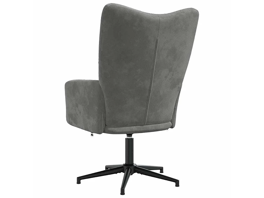 Chaise de relaxation Gris foncé Velours
