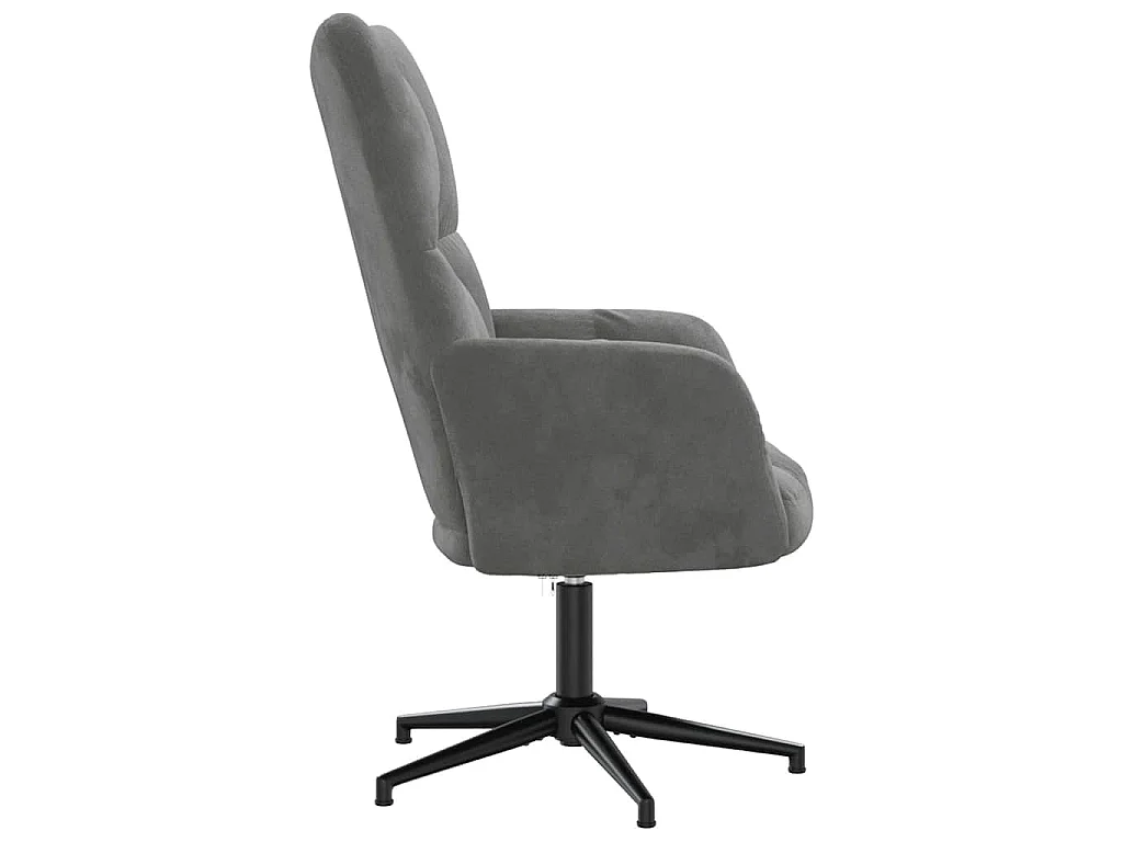 Chaise de relaxation Gris foncé Velours