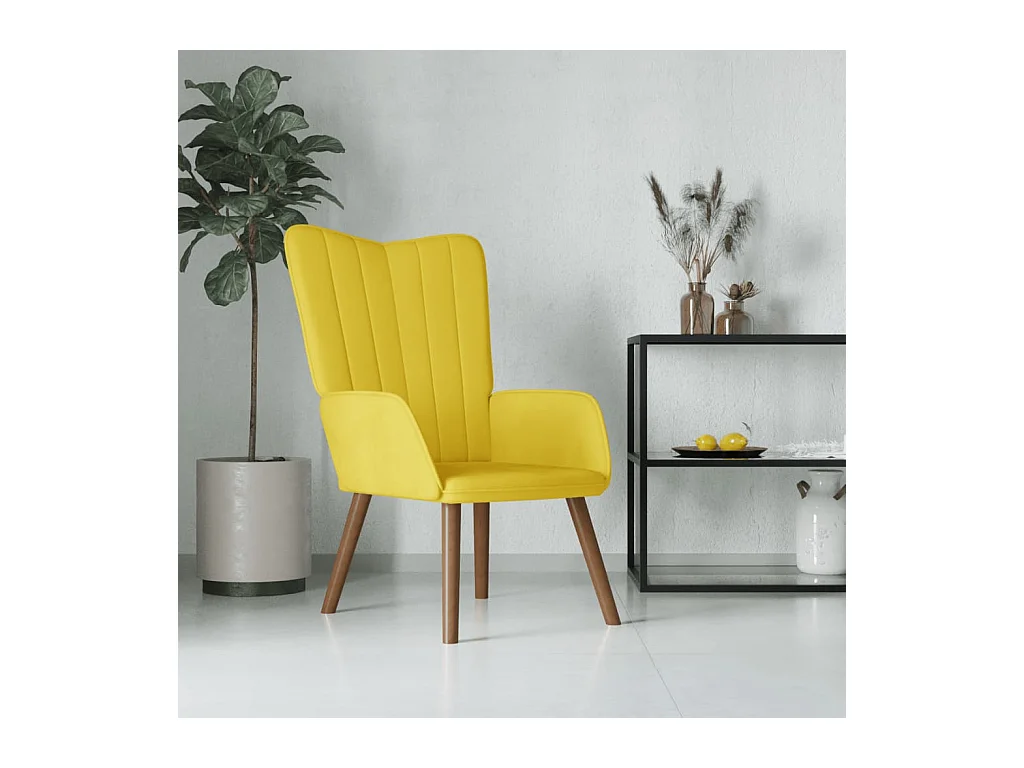 Chaise de relaxation Jaune moutarde Velours