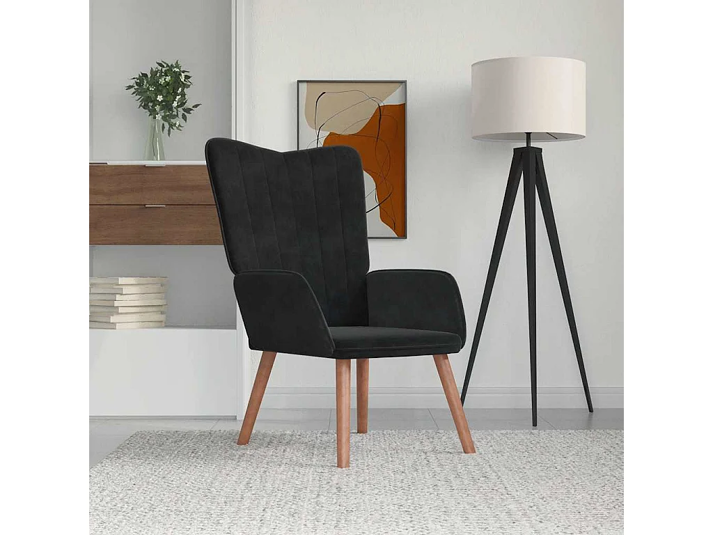 Chaise de relaxation Noir Velours