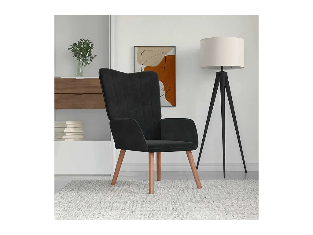 Chaise de relaxation Noir Velours