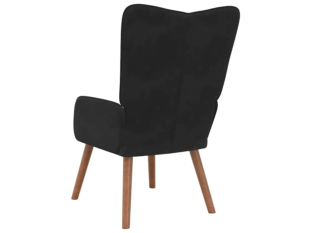Relaxstoel fluweel zwart