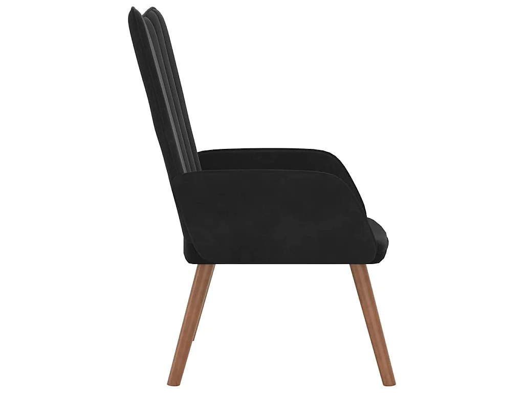 Relaxstoel fluweel zwart