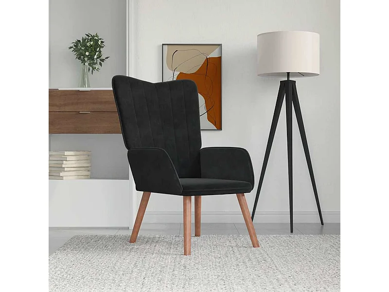 Chaise de relaxation Noir Velours