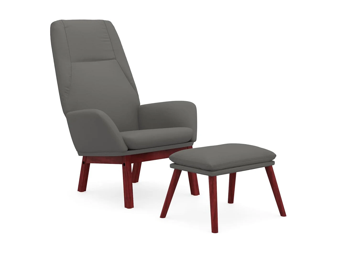 Poltrona Relax con Poggiapiedi Grigio Chiaro in Tessuto