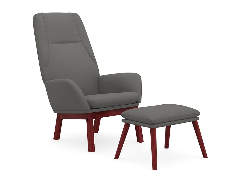 Chaise de relaxation avec repose-pied Gris clair Tissu