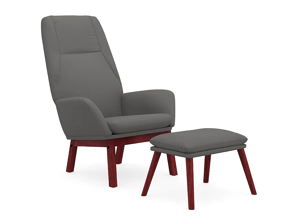 Chaise de relaxation avec repose-pied Gris clair Tissu