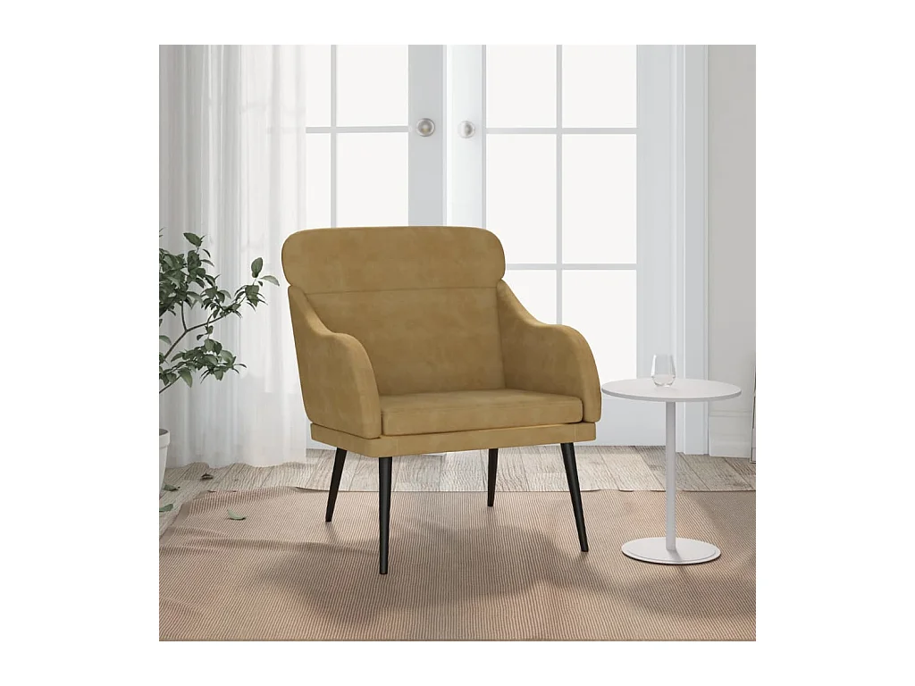Sessel Braun 63x76x80 cm Samt
