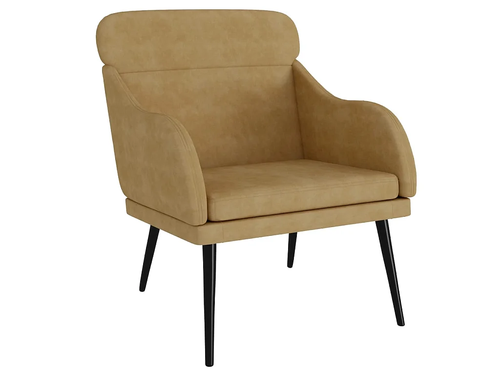 Fauteuil 63x76x80 cm fluweel bruin