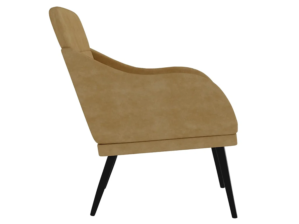Fauteuil 63x76x80 cm fluweel bruin