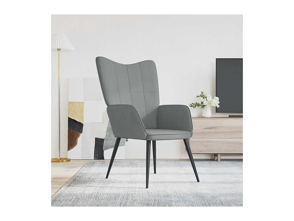 Chaise de relaxation Gris clair Tissu