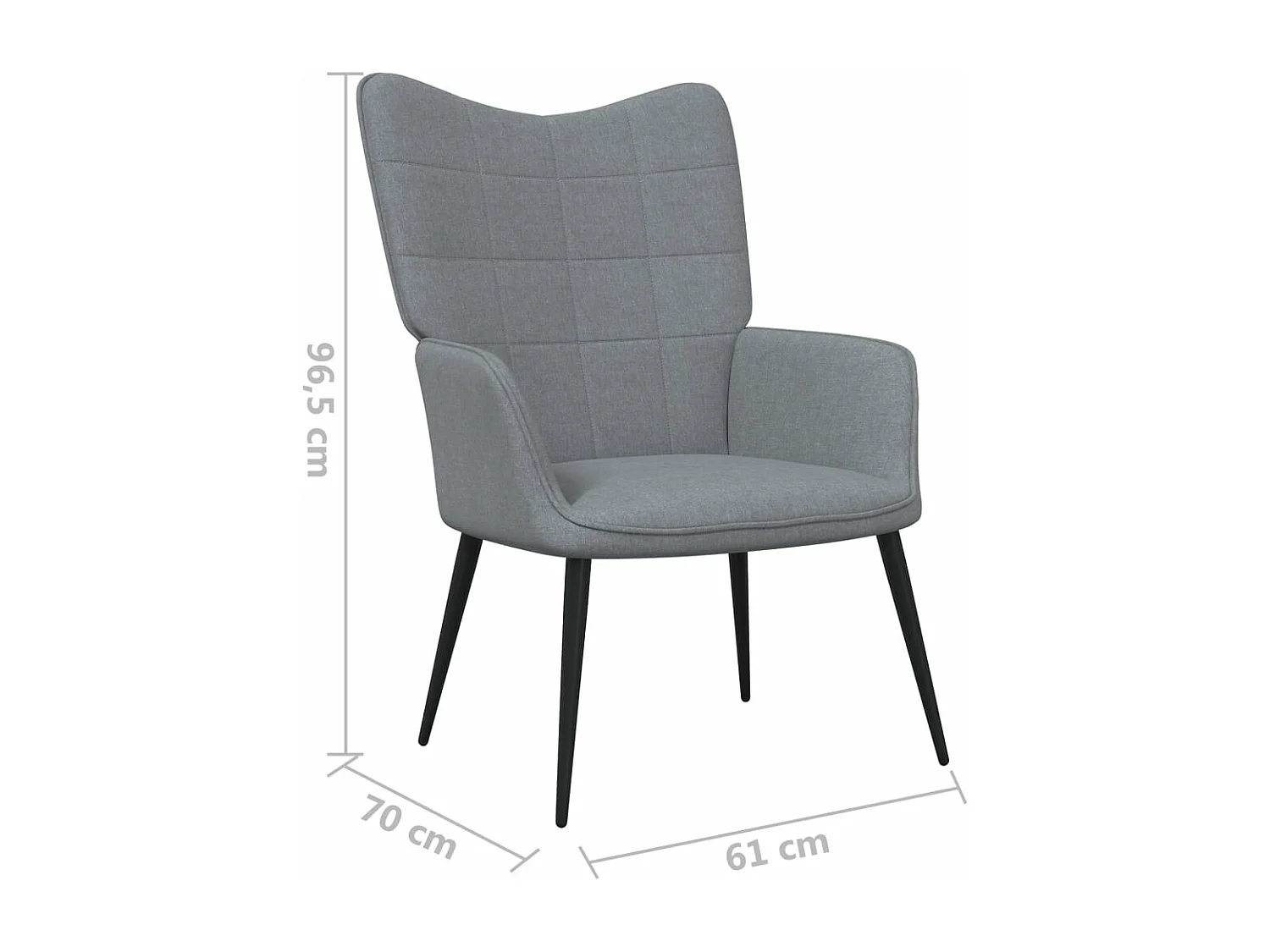 Sedia Relax Grigio Chiaro in Tessuto