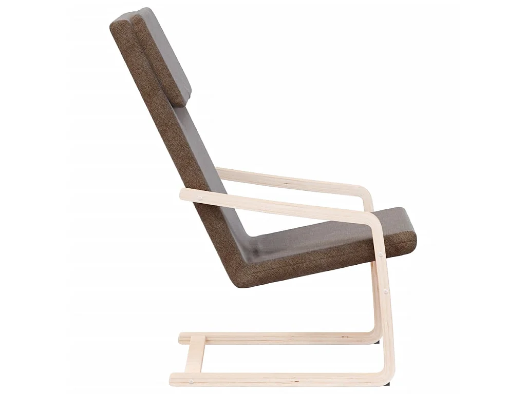 Cadeira de descanso tecido castanho-escuro