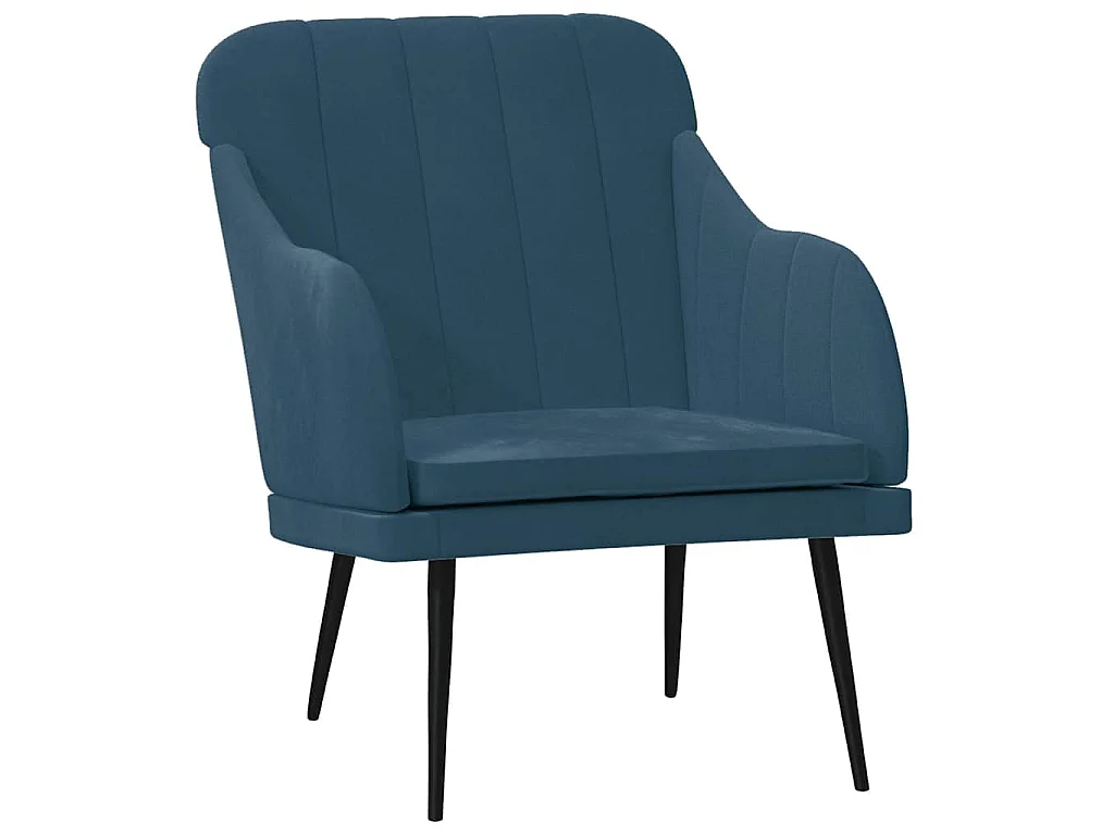 Fauteuil Bleu 63x76x80 cm Velours