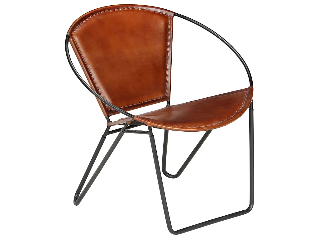 Chaise marron cuir véritable