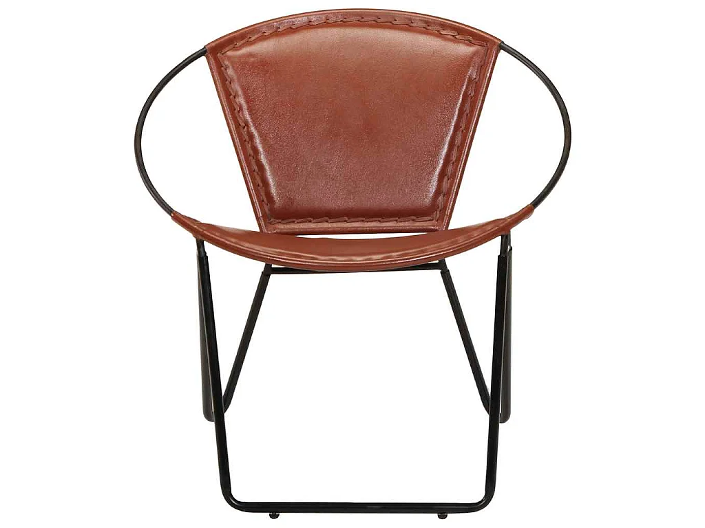 Chaise marron cuir véritable