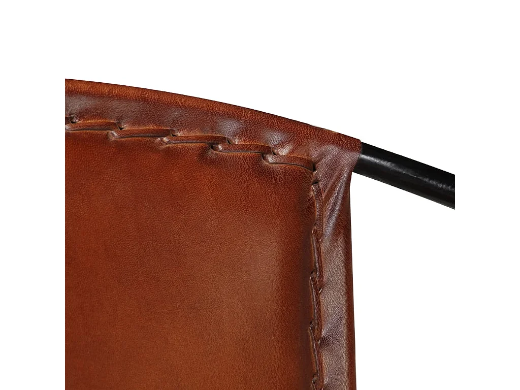 Chaise marron cuir véritable