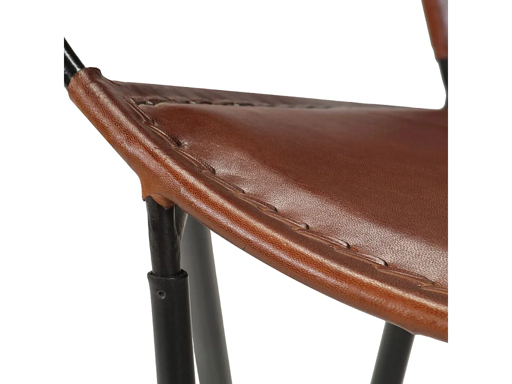 Chaise marron cuir véritable
