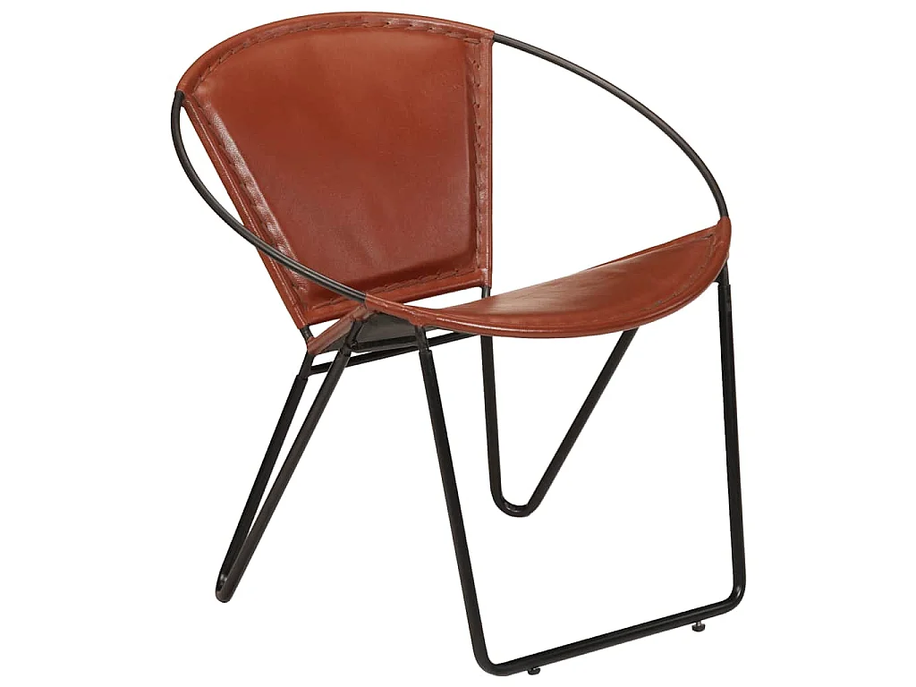 Chaise marron cuir véritable