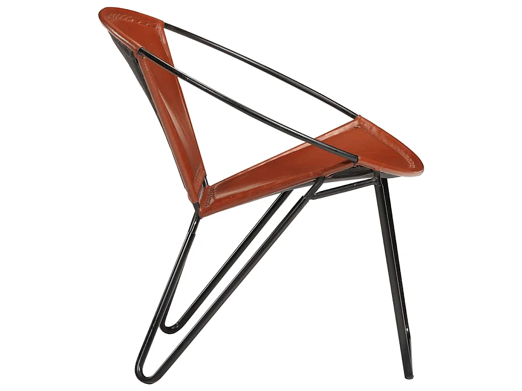 Chaise marron cuir véritable