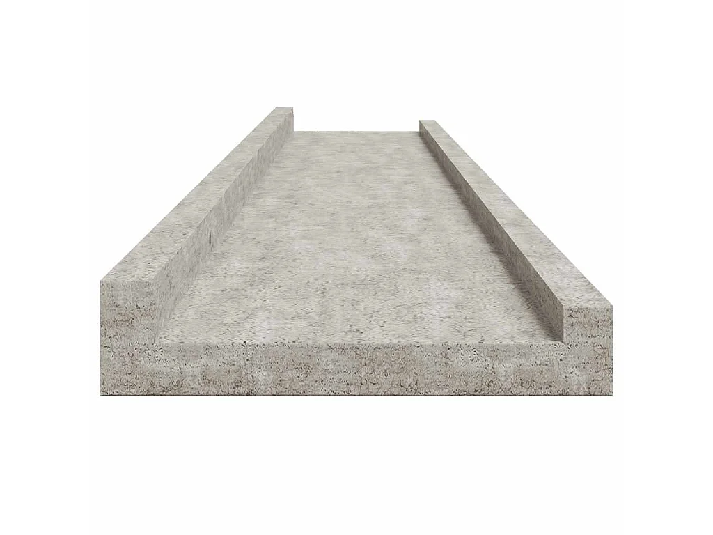 Mensole da Parete 2 pz Grigio Cemento 100x9x3 cm