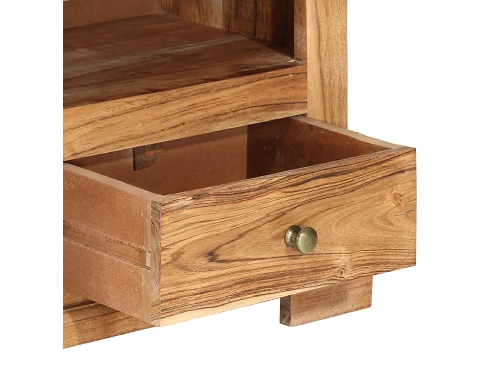 Meuble TV Bois massif d'acacia 110x30x40 cm Marron