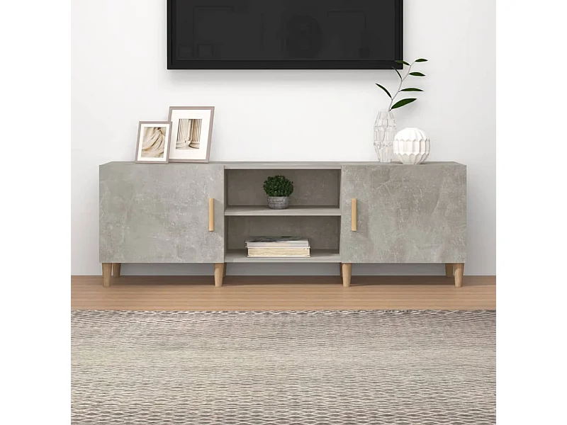 Mueble de TV madera contrachapada gris hormigón 150x30x50 cm