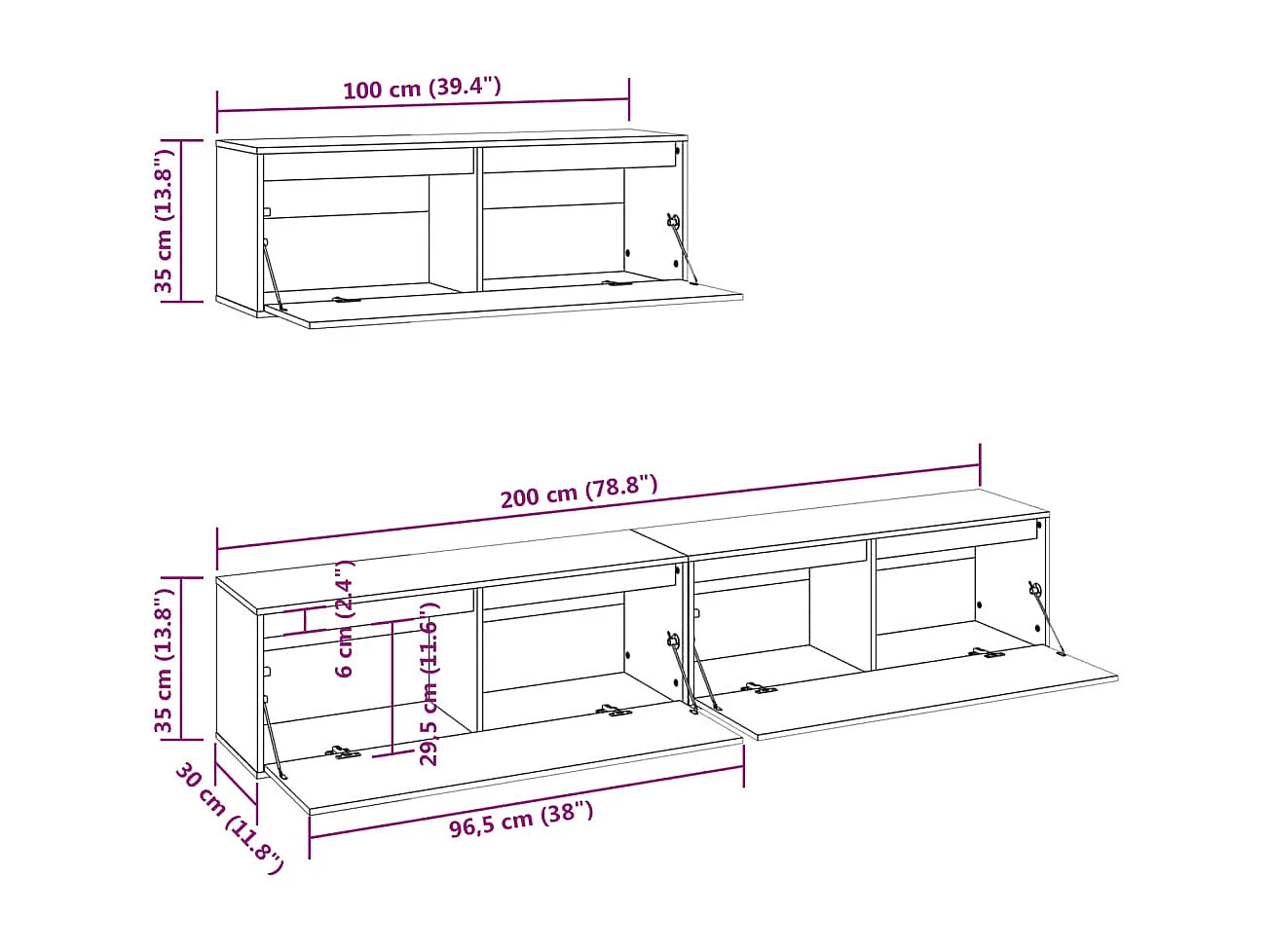 Meubles TV 3 pcs Bois massif de pin