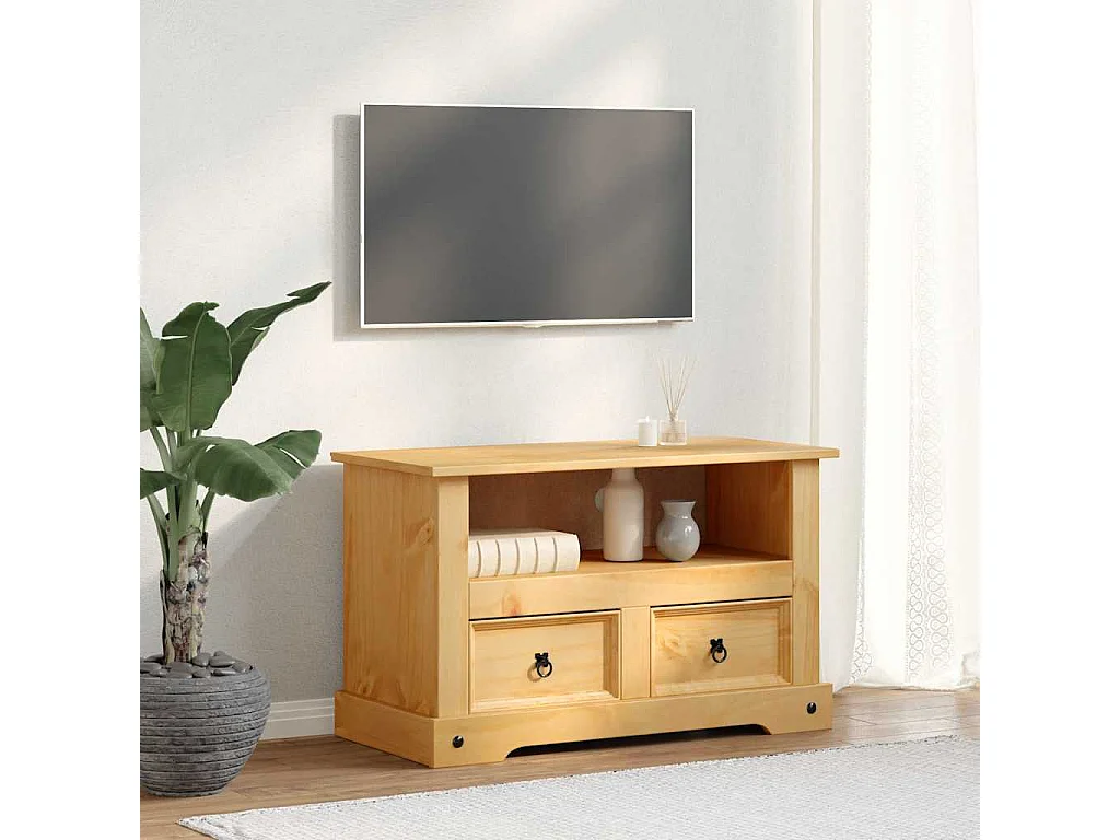 Móvel de TV Corona Range em pinho mexicano 91x43x56 cm