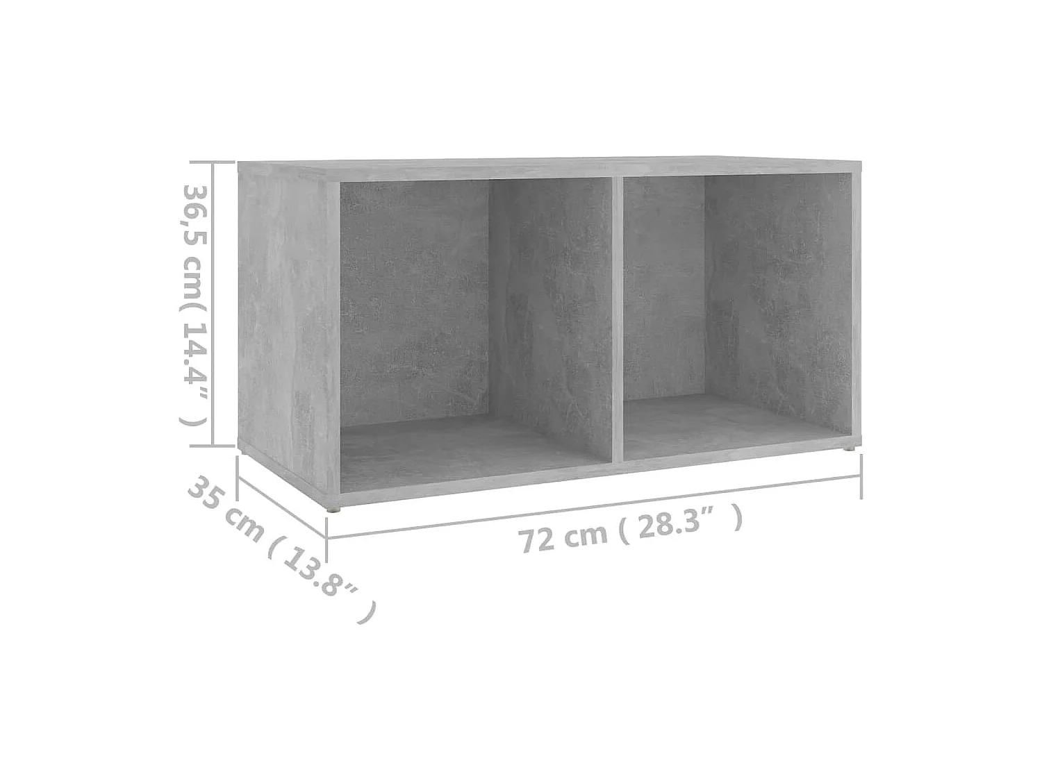 Mueble para TV madera contrachapada gris hormigón 72x35x36,5 cm