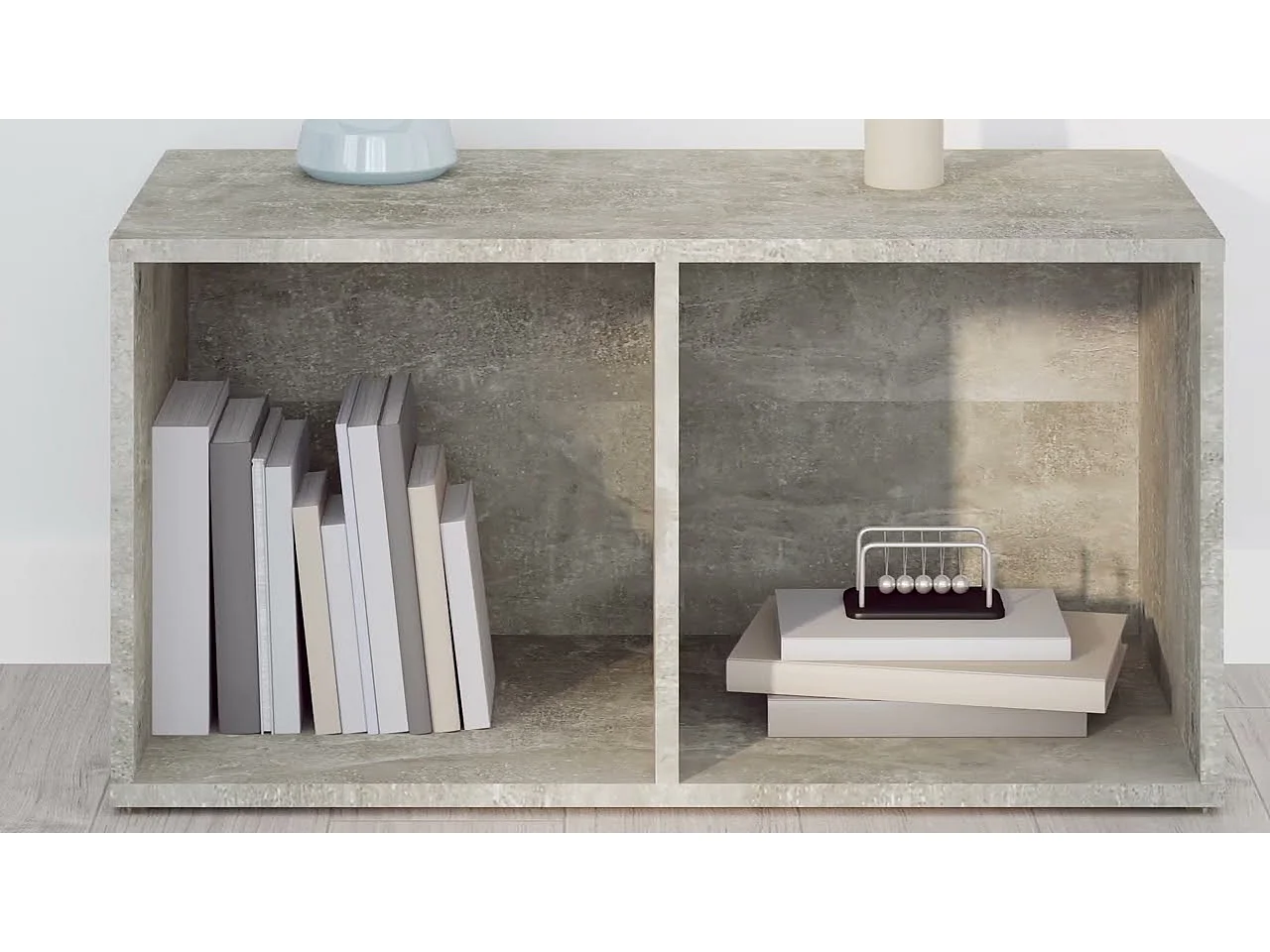 Meuble TV gris béton 72x35x36,5 cm bois d’ingénierie