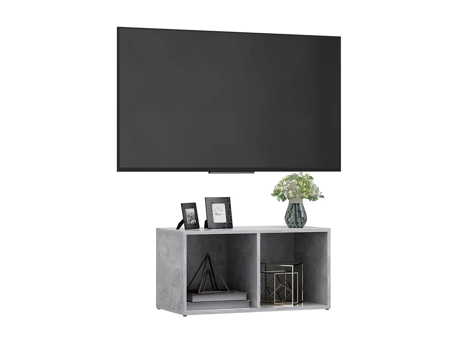 Tv-meubel 72x35x36,5 cm bewerkt hout betongrijs