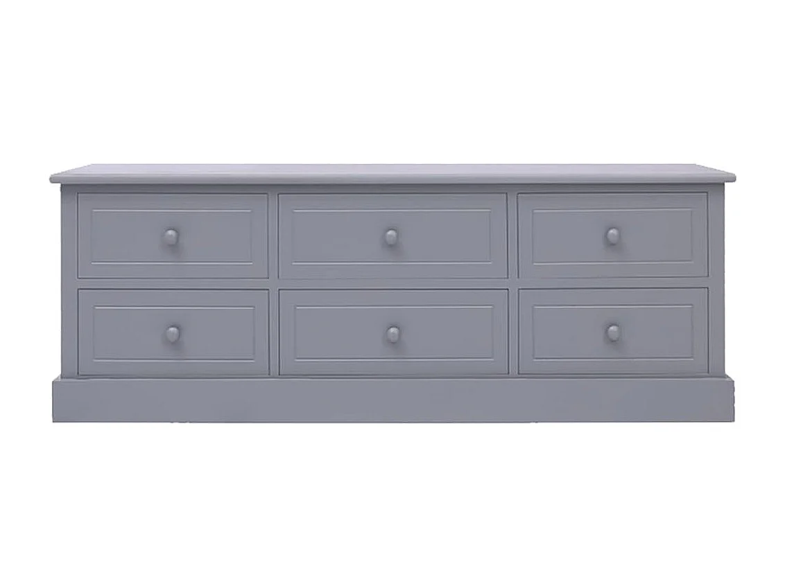 Tv-meubel 108x30x40 cm massief paulowniahout donkergrijs