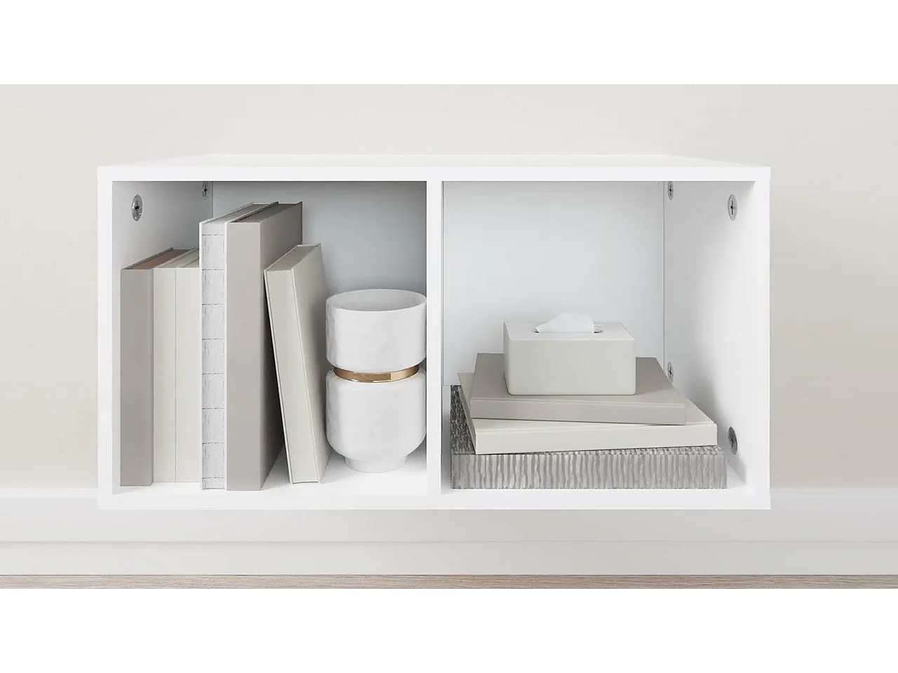 Meuble TV mural Blanc 37x37x72 cm Bois d’ingénierie