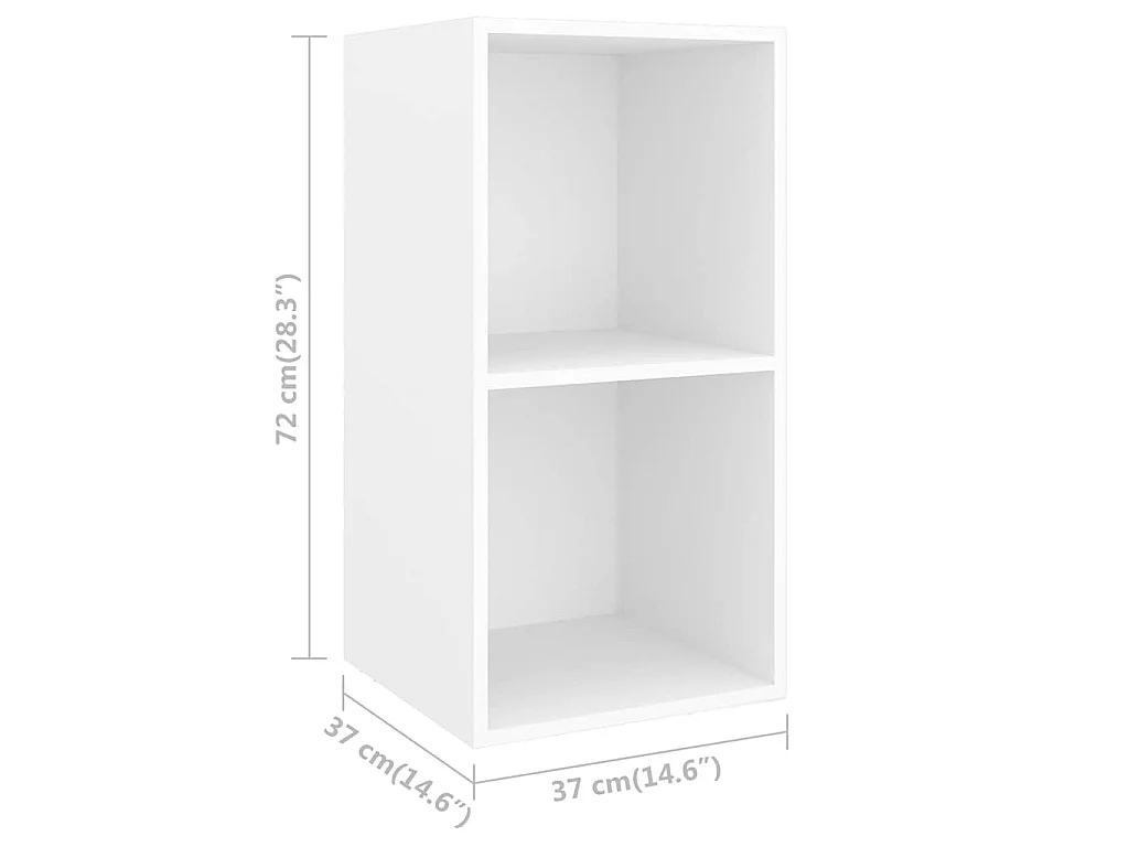 Meuble TV mural Blanc 37x37x72 cm Bois d’ingénierie