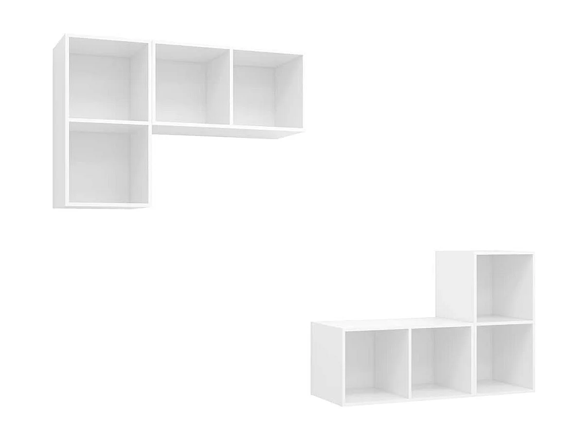 Meubles TV muraux 4 pcs Blanc Bois d'ingénierie