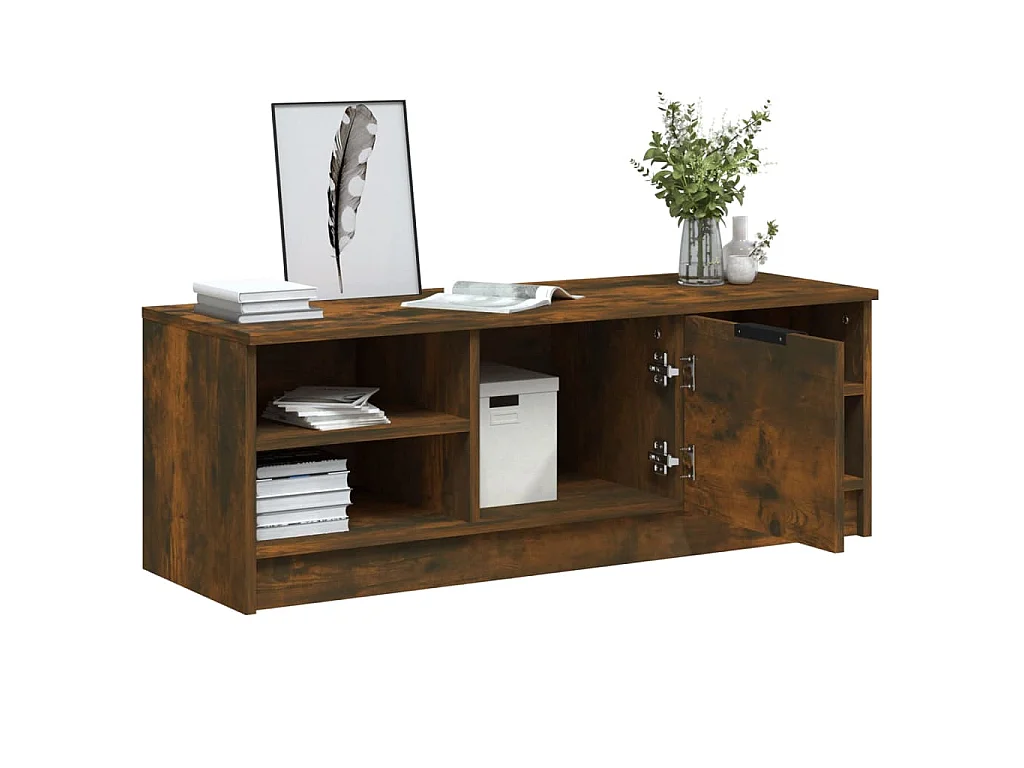 Mobile TV Rovere Fumo 102x35,5x36,5 cm in Legno Multistrato