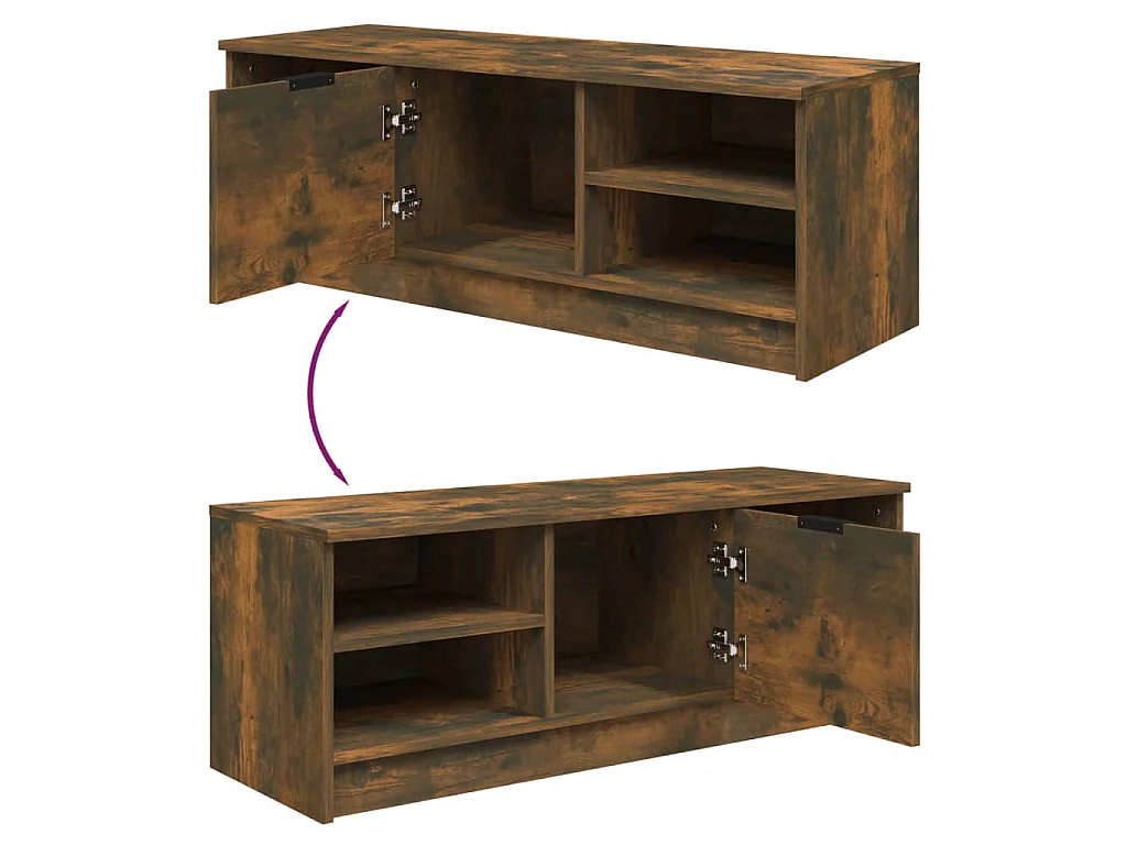 Mobile TV Rovere Fumo 102x35,5x36,5 cm in Legno Multistrato