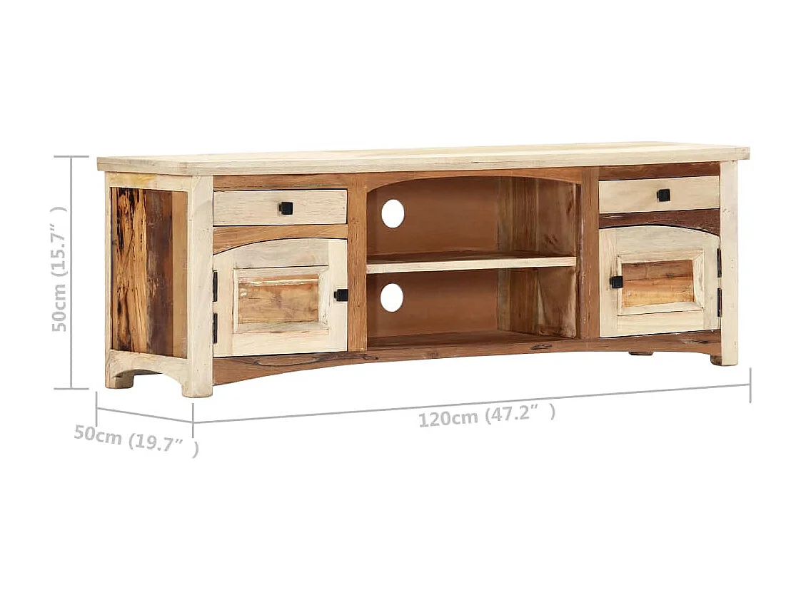 Meuble TV 120 x 30 x 40 cm Bois de récupération massif