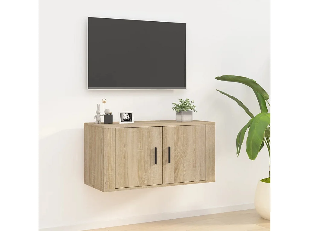 Mobile Porta TV a Parete rovere sonoma 80x34,5x40 cm
