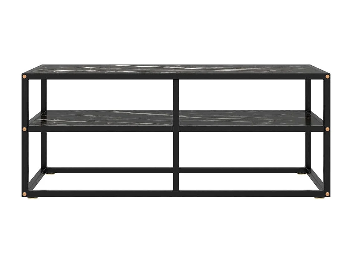 Tv-meubel met zwart marmerglas 100x40x40 cm zwart