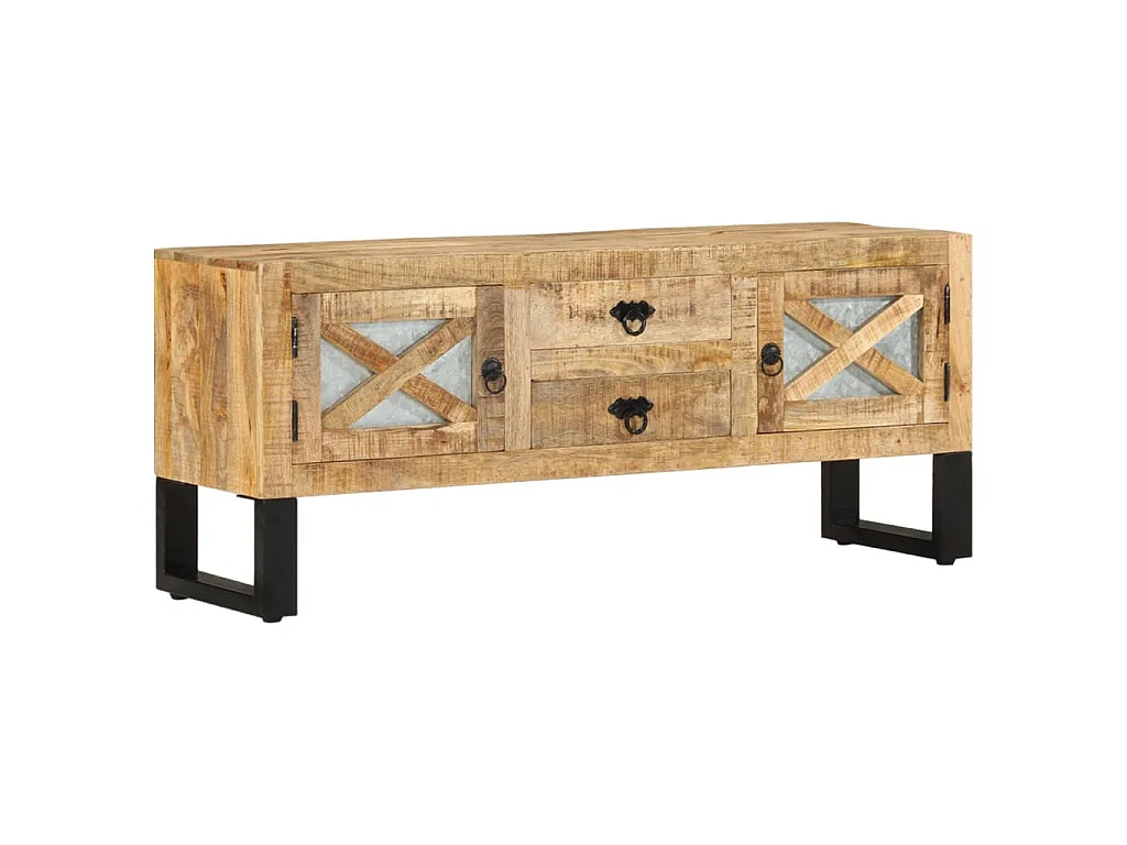 Móvel de TV 110x30x45 cm madeira de mangueira áspera