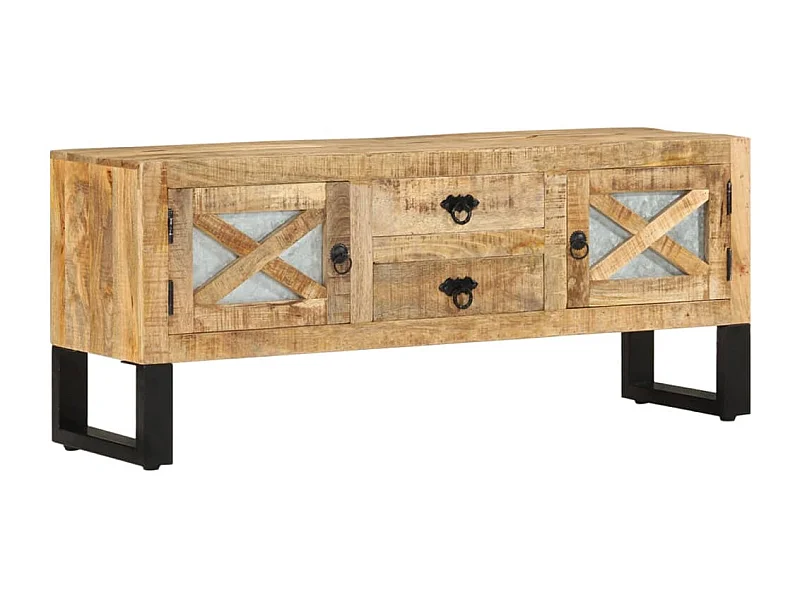 Tv-meubel 110x30x45 cm ruw mangohout
