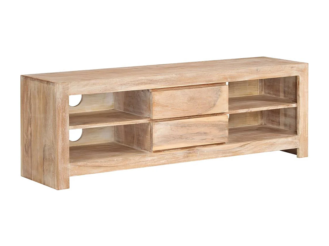 Mobile Porta TV in Legno di Acacia 120x30x40cm Marrone Chiaro